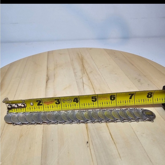 Mexico 20 Centavos .720 Silver Coin Bracelet 20 Coins Measures 8 In Weighs 71g - Picture 8 of 9
